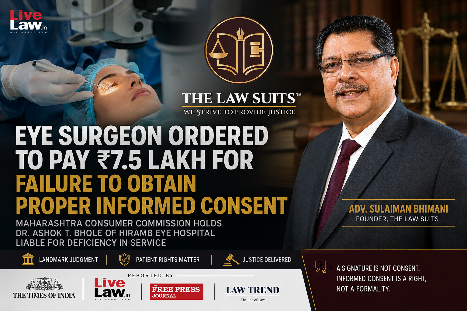 Eye Surgeon Ordered to Pay ₹7.5 Lakh for Failure to Obtain Proper Informed Consent