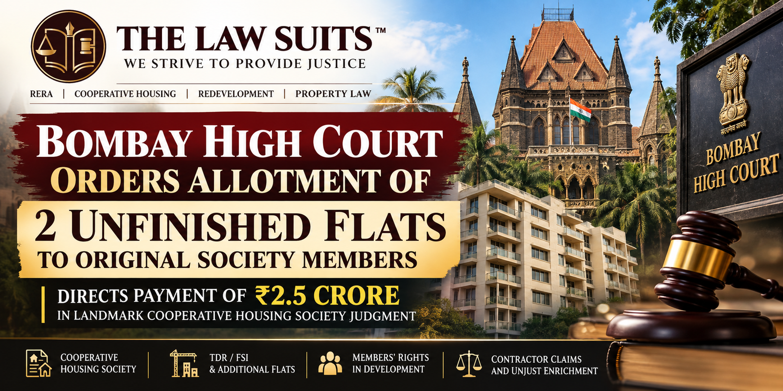 Bombay High Court flat allotment judgment – two unfinished flats and ₹2.5 crore payment